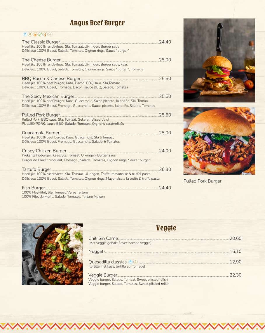 menu-Saloon (gesleept) -  - Menu