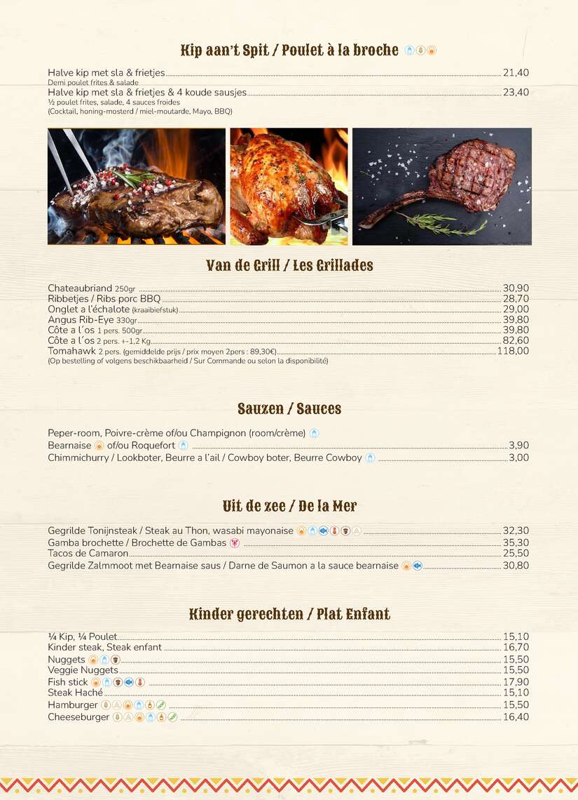menu-Saloon (gesleept) -  - Menu